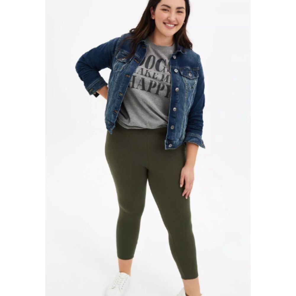 Torrid Plus Sz 4X Women's Crop Comfort Waist Premium Legging Black Stretch Comfy